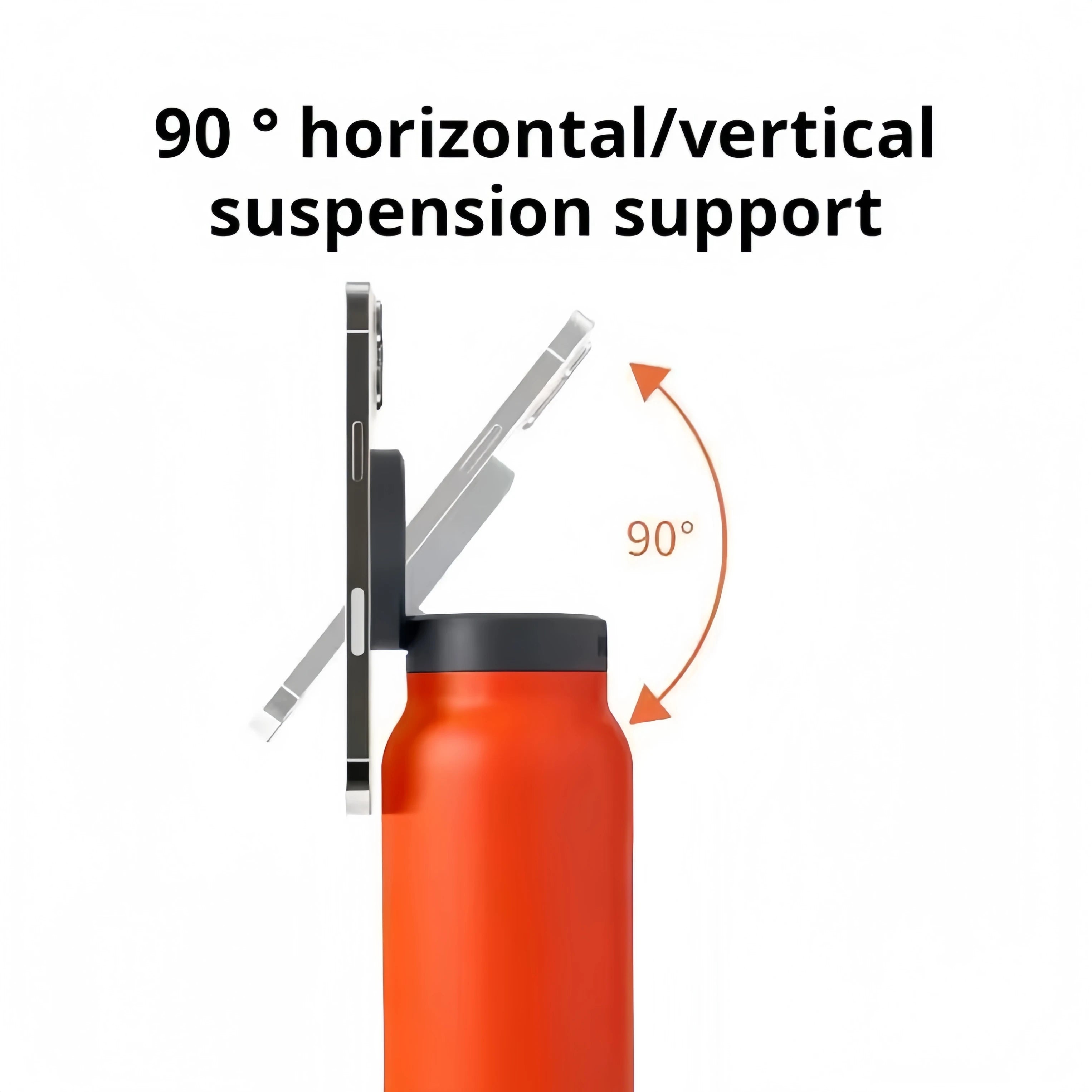 24oz Insulated Water Bottle – Magnetic Phone Holder & Hidden Straw