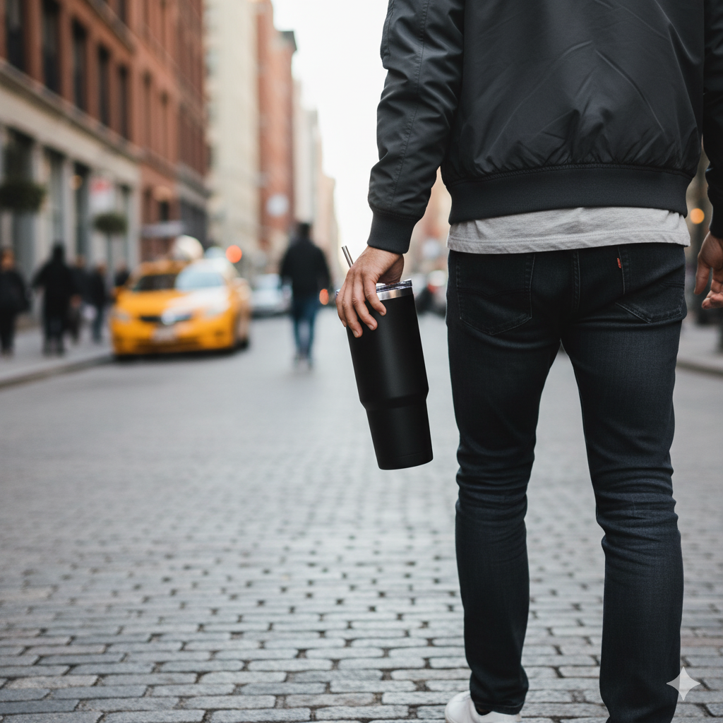 DRINCO® 40oz BugSur Tumbler with Handle (Black)