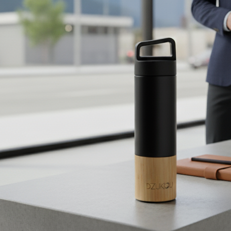 Saint Elias — Bamboo & Stainless Steel Thermos Bottle (530 ml) - zyna