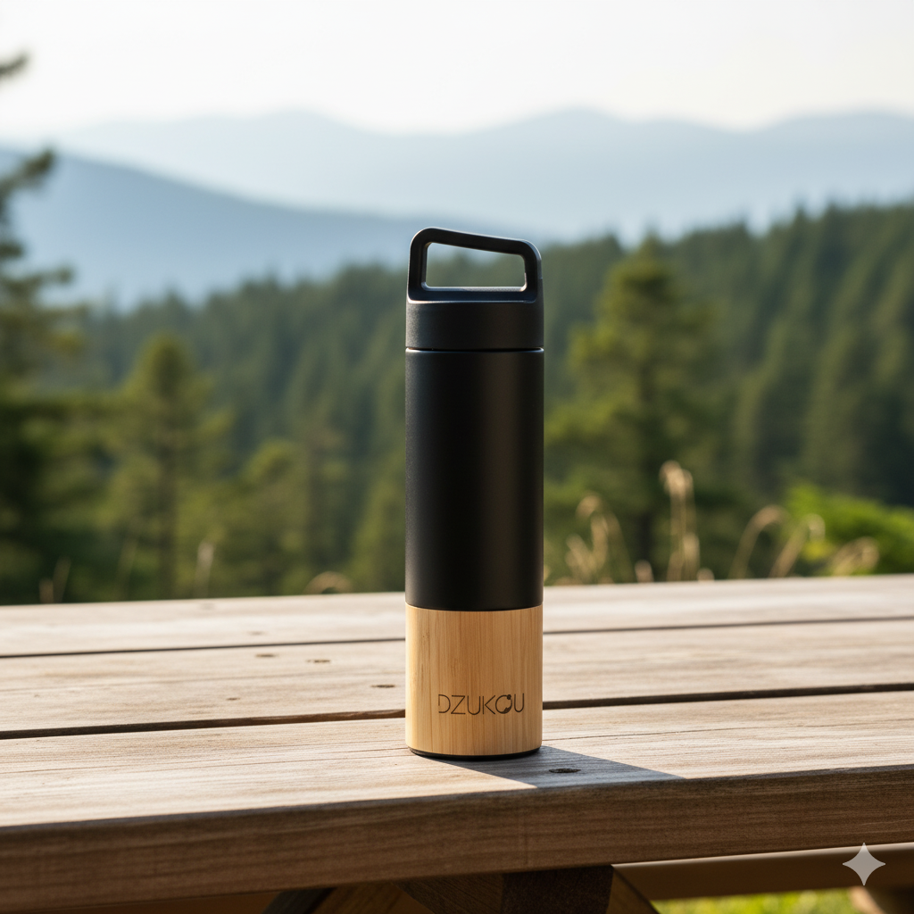 Saint Elias — Bamboo & Stainless Steel Thermos Bottle (530 ml) - zyna