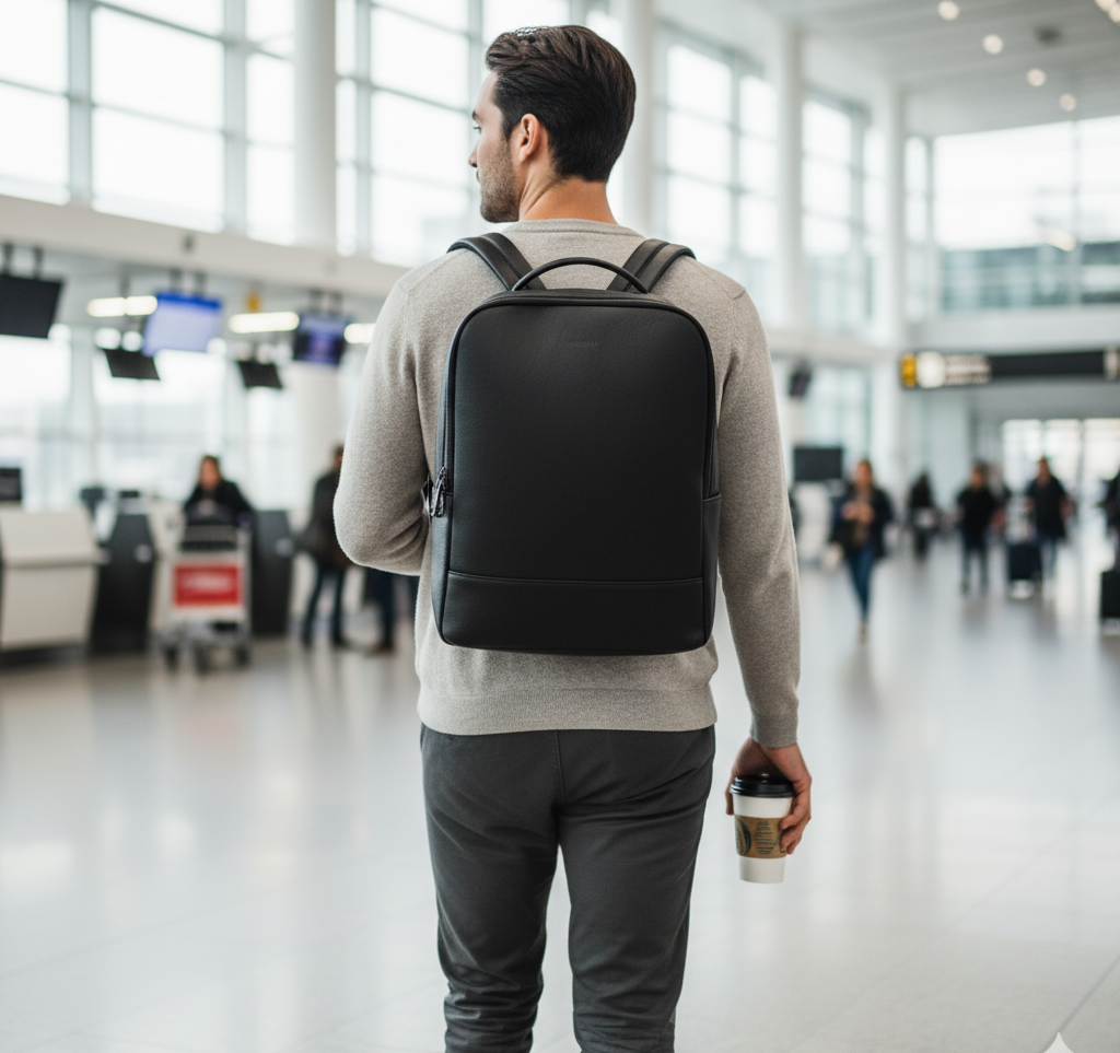 Black - Acacia Unisex Vegan Laptop Backpack