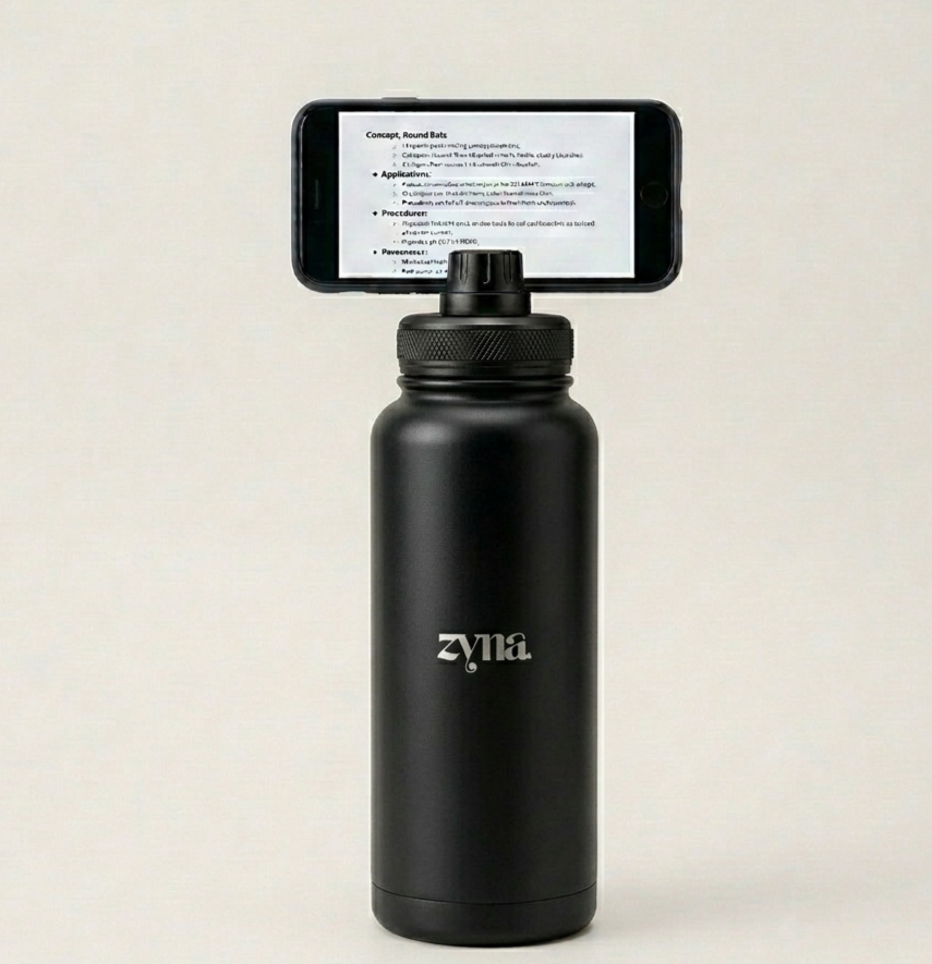 zyna | MagSafe Water Bottle with Phone Holder – Hands-Free Insulated Sports Bottle 32oz (1000ml)
