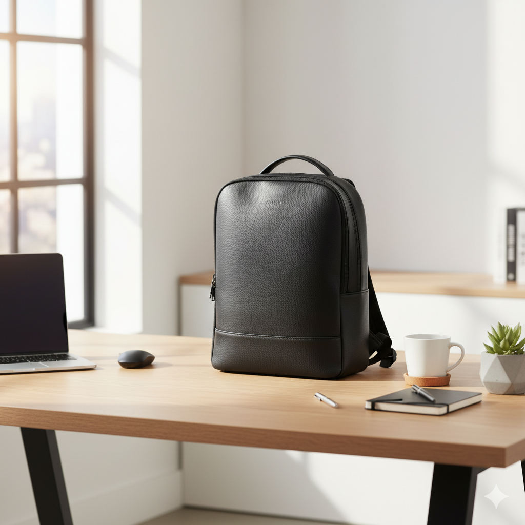 Black - Acacia Unisex Vegan Laptop Backpack