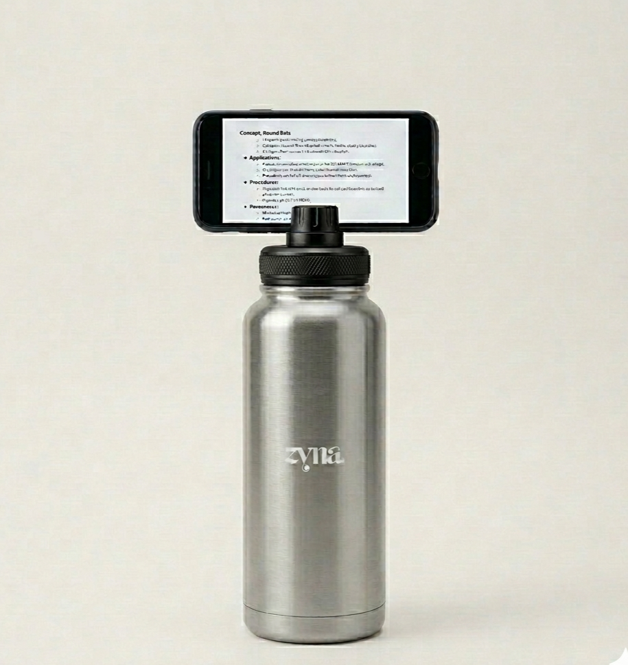 zyna | MagSafe Water Bottle with Phone Holder – Hands-Free Insulated Sports Bottle 32oz (1000ml)