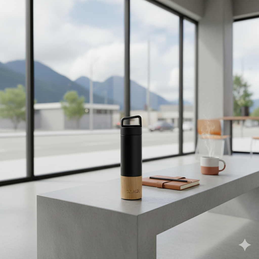 Saint Elias — Bamboo & Stainless Steel Thermos Bottle (530 ml) - zyna