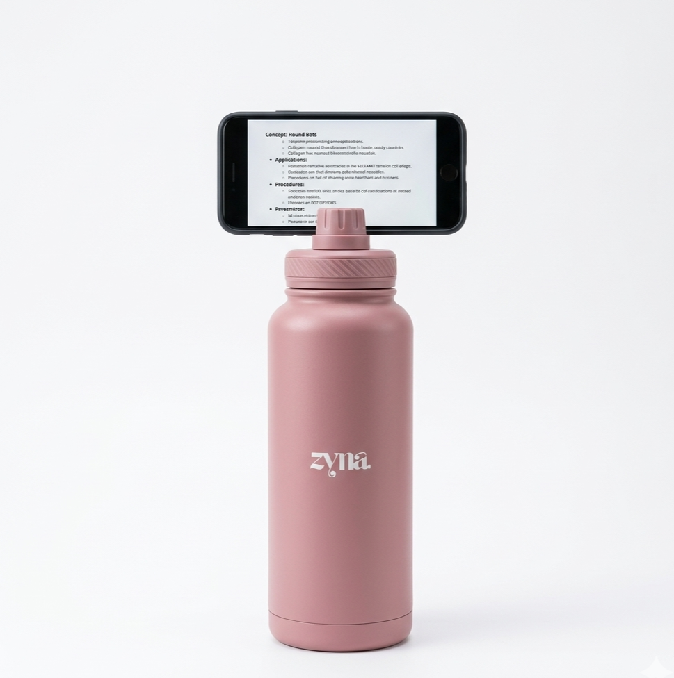 zyna | MagSafe Water Bottle with Phone Holder – Hands-Free Insulated Sports Bottle 32oz (1000ml)