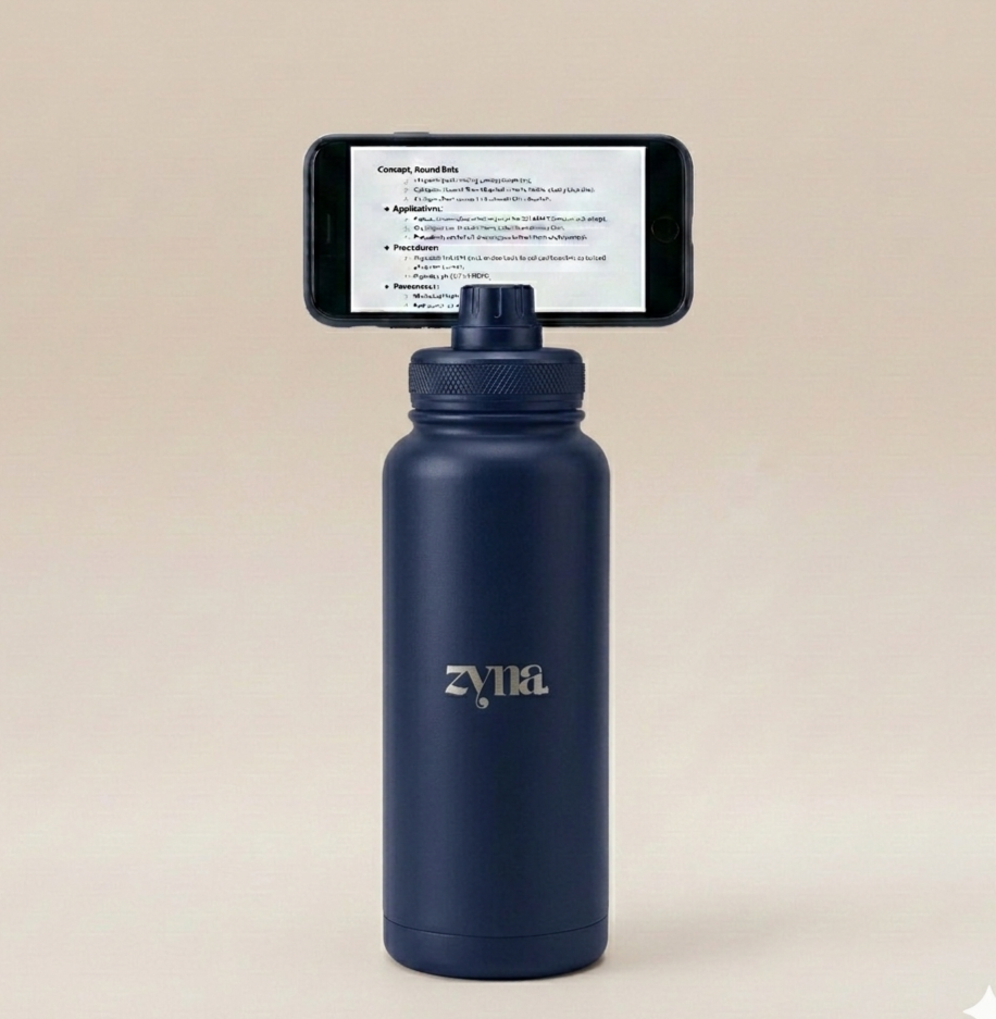 zyna | MagSafe Water Bottle with Phone Holder – Hands-Free Insulated Sports Bottle 32oz (1000ml)