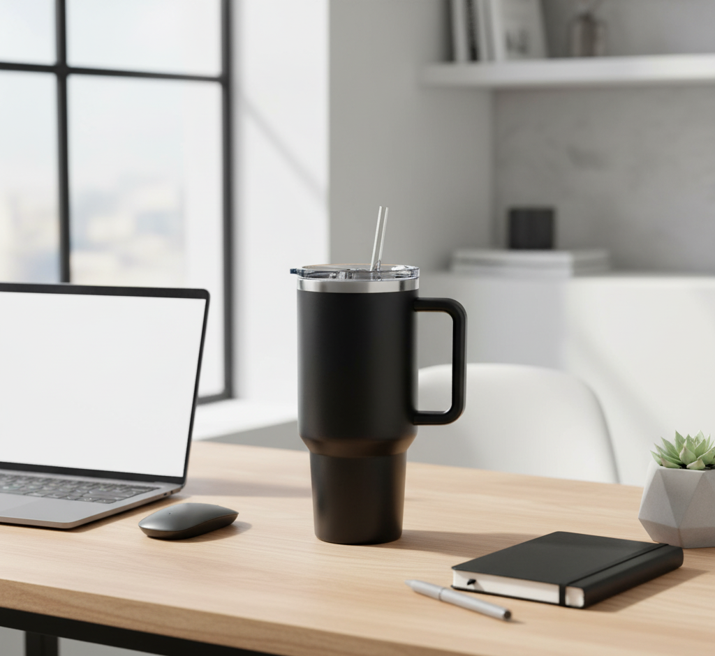 DRINCO® 40oz BugSur Tumbler with Handle (Black)