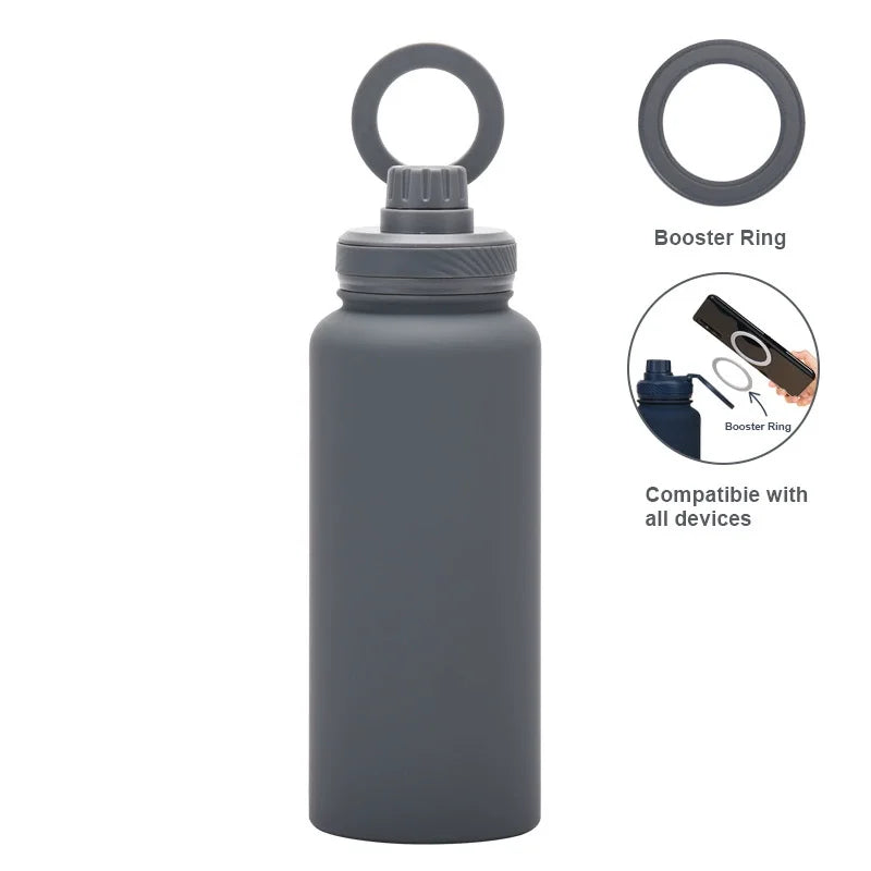 zyna | MagSafe Water Bottle with Phone Holder – Hands-Free Insulated Sports Bottle 32oz (1000ml)