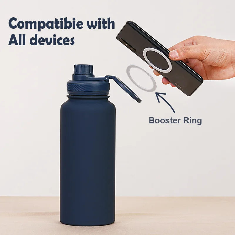 zyna | MagSafe Water Bottle with Phone Holder – Hands-Free Insulated Sports Bottle 32oz (1000ml)